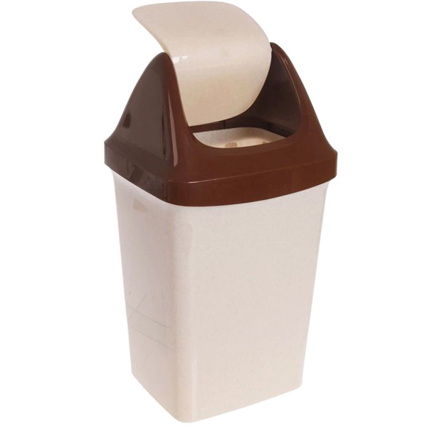 Контейнер для мусора 15л СВИНГ бежевый мрамор М2462