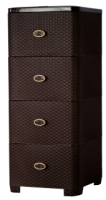 Комод 4 секции Плетенка шоколад 16027 /1шт/Арз