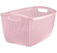 Корзина д/белья 26л ВЯЗАНИЕ чайная роза М2617 /5шт/М-пласт