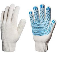 П234364 Перчатки хб средние с ПВХ 10 класс 4 нити с точкой белые 10.4Н /10шт/ АПИ