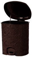 Ведро 11л для мусора Ажур педальное шоколадный 020322