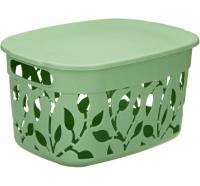 Коробка д/хранения ФЛОРА 5,5л мята с крышкой М2362 /15шт/М-пласт 
