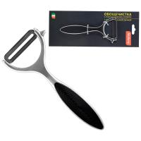 Овощечистка MODERNO с горизонтальным лезвием прорезиненная ручка 984043 /шт/Mallony