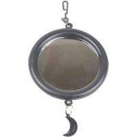 Игрушка д/птиц Zoo-M Зеркало большое с пластиковым подвесом блистер серое/5015/Дарэлл