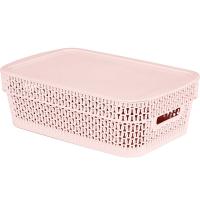 Корзина д/хранения Fjur 3л c крышкой прямоуг. бежевый топаз KL4111/12шт/ПР