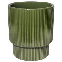 Кашпо Barcelona d16, h20см зеленый матовый 074680