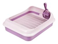 Туалет для кошек Феликс глубокий полный комплект с совком розовый