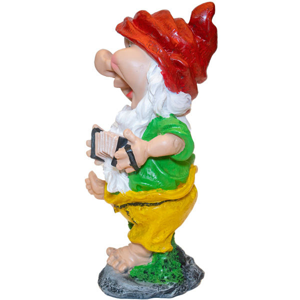 Гномик с гармошкой 15x15х35см 12715