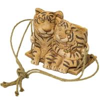 Кашпо  Тигр с тигрицей на качелях подвесное 1,3л 118-155/Зол