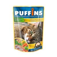 Корм для кошек Пуффинс 100г ЖЕЛЕ курица