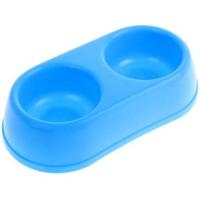 Миска двойная пластик д/кошек 02/60шт/Бриллиант