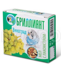 Витаминный мел  для птиц с лакомкой виноград 35гр Витаминный мел  для птиц с лакомкой виноград 35гр