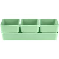 Кашпо Фиори Трио 9*9,6*29см мята КШ-0529 /12шт/ПП