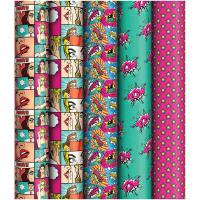 Упаковочная бумага 70*100см "Pop art", глянц., ассорти 5 дизайнов ArtSpace/М100_40609/Рельеф Упаковочная бумага 70*100см "Pop art", глянц., ассорти 5 дизайнов ArtSpace/М100_40609/Рельеф