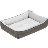 Лежанка ЛОФТ ФРЕЙМ плюш рогожка M 55х43х12см ЛФ-55 серый
