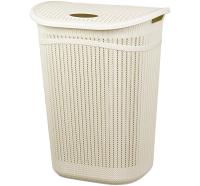 Корзина д/белья 55л ВЯЗАНИЕ белый ротанг М2613/5шт/М-пласт