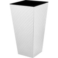 Кашпо Манхэттен квадрат 300мм Cube 34л белоснежный жасмин с вставкой IG6714 /4шт/ПР