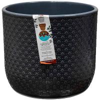 Кашпо Клевер 4,5л антрацит с вставкой /8шт/ДТ 