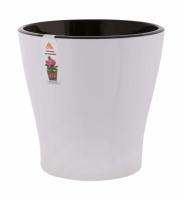 Кашпо Лея 5л белый со вставкой/М7930