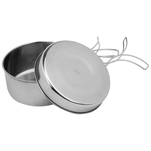 Кастрюля 880мл Camp-S11 нерж.сталь со стальной крышкой-сковородкой 991021