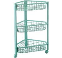 Полка универсальная 3 секции угловая ЕВРО фисташковый на колесиках М2756/6шт/М-пласт