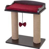 Когтеточка Лежанка ВИСКИ с двумя столбиками ЛДСП,вельвет,джут 45,5*27,5**54см/82793венге/Дарэленд
