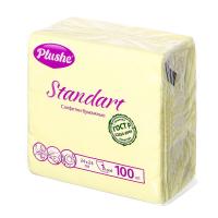 Салфетки бумажные 1 слой "Plushe Standart" 24*24см микротиснение абрикос 100 листов/20шт/9896/2540