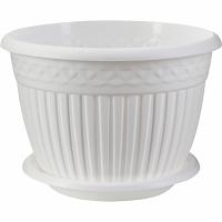 Кашпо Византия 3л белый под. КШ-4467 /28шт/ПП