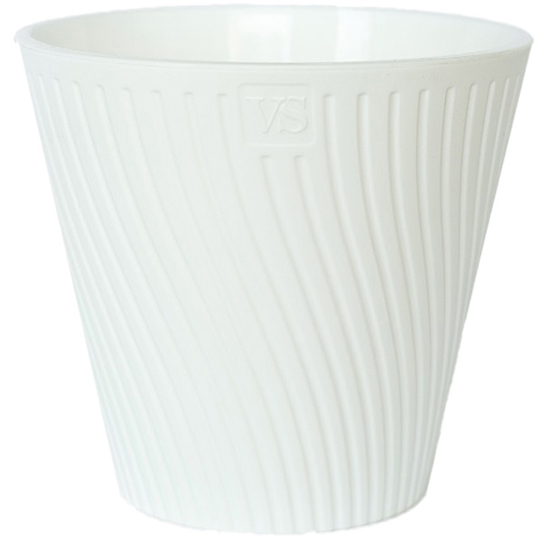 Кашпо Луи 1,2л антрацит с вставкой+дренаж /30шт/ЭД