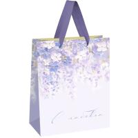 Пакет подарочный 26*32*12см "Purple flowers" матовая ламинация MESHU /Рельеф