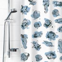 Штора д/ванной 180*180см Посейдон черный п/э 6984-007 /40шт/В