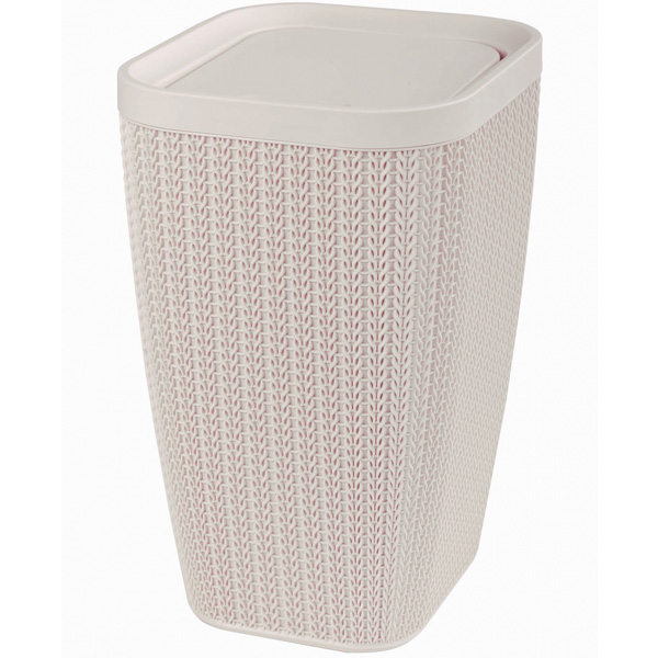 Контейнер д/мусора 10л Вязаное плетение бежевый М7489 /3шт/ Альтерн