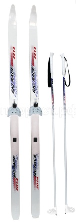 Лыжи подростковые Ski Race с палками, креплением 75мм 140/105 /6шт/Цикл