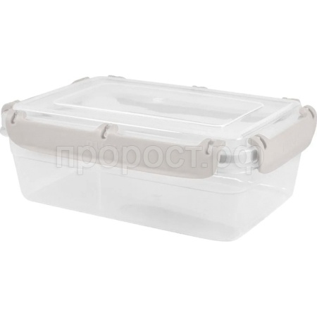 Контейнер с защелками д/прод. 0,8л Plast Team Bergen прямоугол. пепельный жемчуг РТ1043 /15шт/ПТ