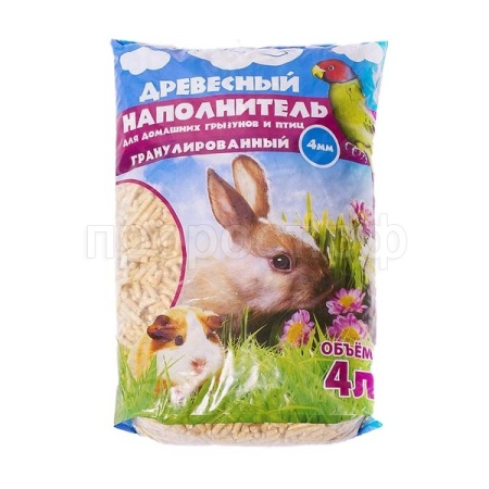 Наполнитель Ерошка д/грыз. древесный 4л/8шт/