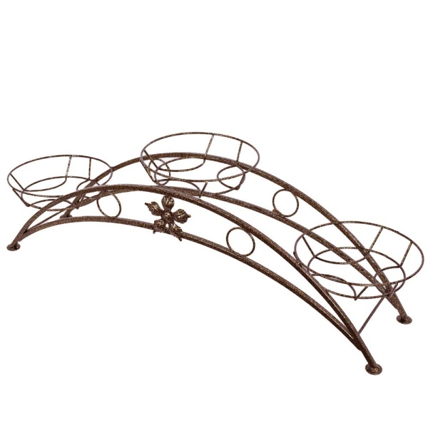 Подставка РЗДИ Дуга цветок 3 горшка медь