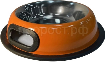 Миска металлическая 0,6л с ручками оранжевая /Я715/ЗР Миска металлическая 0,6л с ручками оранжевая /Я715/ЗР