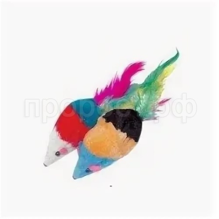 Игрушка к Набор Мышь с пером 9см 6шт БЛИСТЕР/HWT04/Вестерн