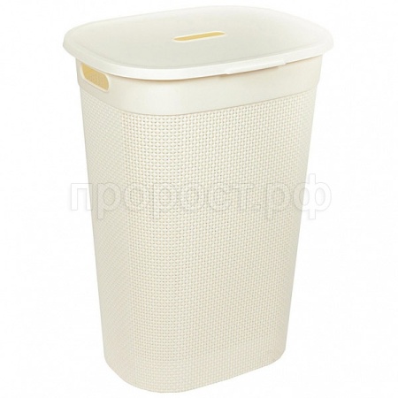 Корзина д/белья OSLO 55л с крышкой и ручками молочный туман PT1334МЛ-6 /6шт/ПТ
