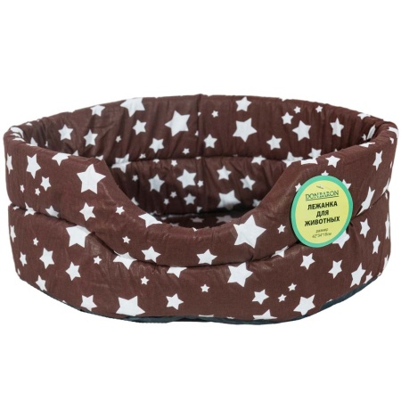 Лежанка овальная стеганая поролоновая хлопок Звезды МИКС 52*46*20см/DONBARON Лежанка овальная стеганая поролоновая хлопок Звезды МИКС 52*46*20см/DONBARON