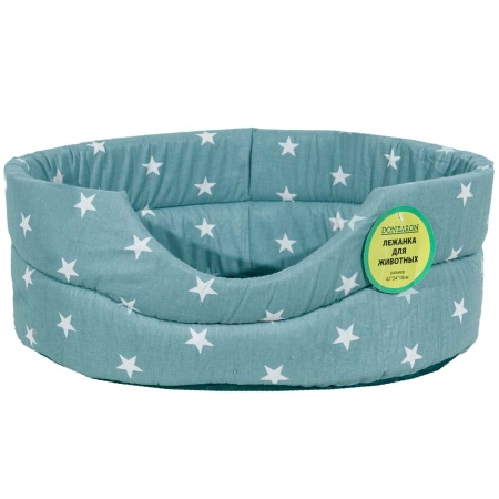 Лежанка овальная стеганая поролоновая хлопок Звезды МИКС 52*46*20см/DONBARON Лежанка овальная стеганая поролоновая хлопок Звезды МИКС 52*46*20см/DONBARON