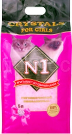 Наполнитель Барсик CRYSTALS For Girls №1 силикагель 5л розовый/8шт/92206