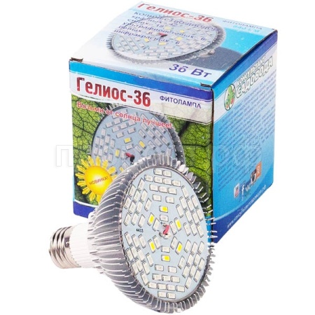 Фитолампа Гелиос-36 д/растений (42красн,18син,6ультрафиол,6бел,6инфракрасн) 1шт