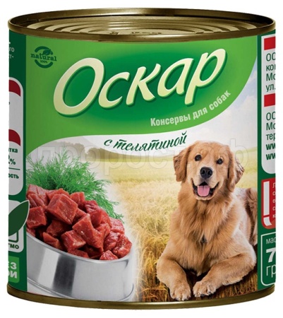 Корм для собак Оскар Телятина ж/б 750г /1181 Корм для собак Оскар Телятина ж/б 750г /1181