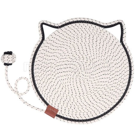 Когтеточка-коврик с хвостом 50см КД-74 белый