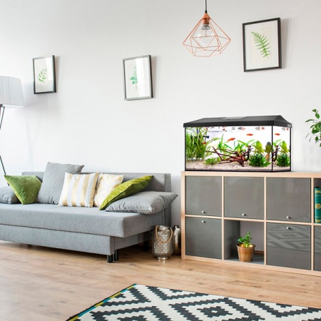 Аквариум прямоугольный полный комплект 105л(76х36х46см) LEDDY SET 75 черный/124534/АП