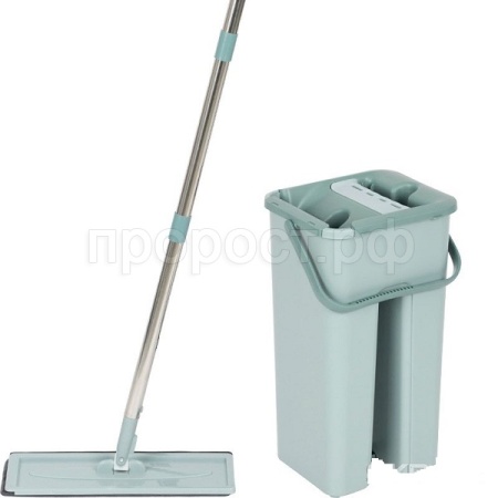 Швабра д/пола CLEAH HANDS насадка микрофибра+ведро с механизмом отжима 310459 /12шт/Рыжий Кот