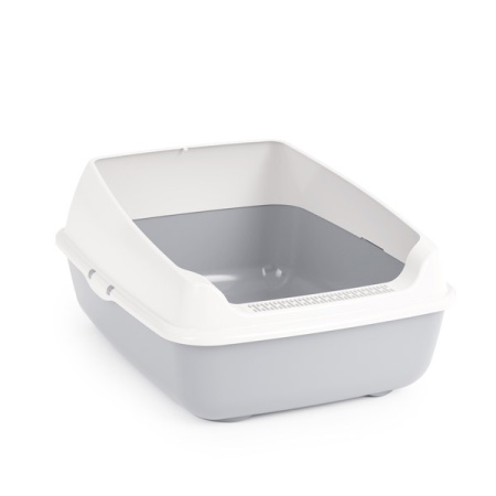 Туалет для кошек с высокими бортами серый