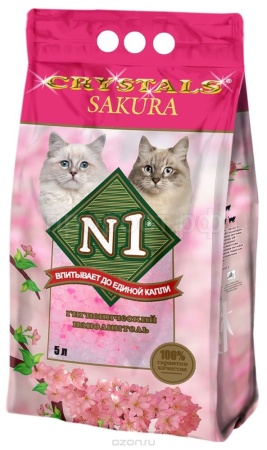 Наполнитель Барсик CRYSTALS №1 силикагель Сакура 5л/8шт/92217