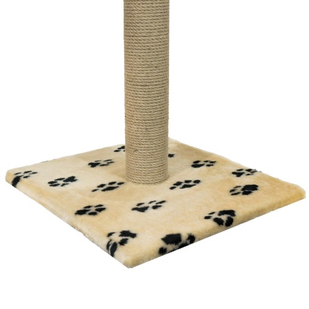 Когтеточка столбик мех, джут бежевый 47*47*80см/DONBARON